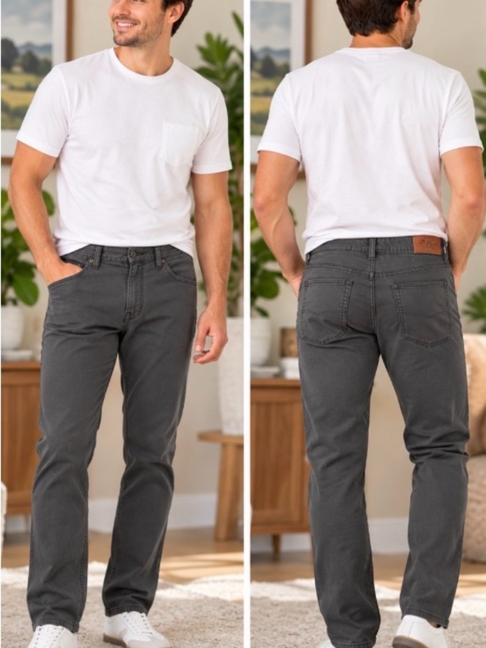 Rodd & Gunn Men’s Straight Fit Charcoal Grey Stretch Pants 33R